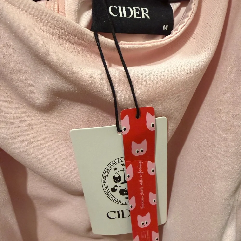 Cider Light Pink Mini Dress with Bow Straps - Picture 4 of 4